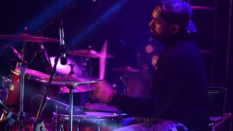 Drummer-playing-drums-during-an-architectural-college-fest-in-Kerala