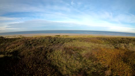 Langeoog-aerial-footage-bird's-eye-view-going-to-the-beach-from-above