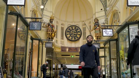 Royal-Arcade,-Melbourne,-July-2019-historical-shopping-arcade-building-in-melbourne---popular-tourist-attraction-in-melbourne