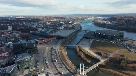 AERIAL:-European-Capital-of-Culture-2022-Kaunas-City-Panorama-with-Akropolis-and-Nemunas-River