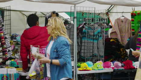 Different-booths-with-products-at-Dogwood-Festival,-Siloam-Springs,-Arkansas