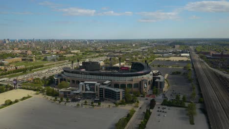 Tiro-En-órbita-Del-Campo-De-Tasa-Garantizada,-Hogar-Del-Equipo-De-Béisbol-De-La-Mlb-De-Los-Medias-Blancas-De-Chicago