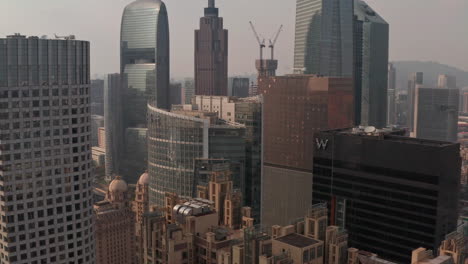 Cinematic-view-of-congested-buildings-in-downtown-of-Guangzhou-city-in-the-afternoon-on-a-bright-sunny-day