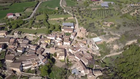 An-aerial-view-of-the-town-of-Labata,-Spain,-on-a-sunny-day