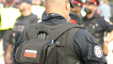 Drone-patrol-police-flying-over-a-military-funeral-in-Toronto