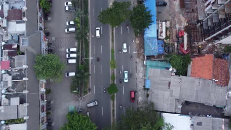 Pov-Von-Top-Verkehr-Tagsüber-Verkehrsdichte-In-Städtischen-Gebieten