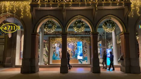 The-4711-building-in-central-Cologne-is-decorated-with-festive-christmas-lighting