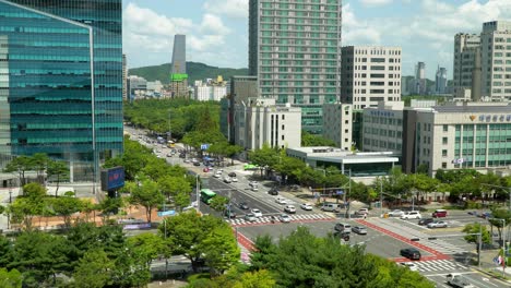 Daejeon-Stadtzentrum-Mit-Verkehrs--Und-Hochhauskomplex-Und-Büro-In-Südkorea