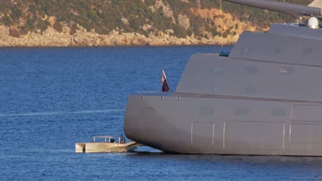 Sailing-Yacht-A-Moored-On-The-Sea-Of-Kefalonia,-Greece---static-shot