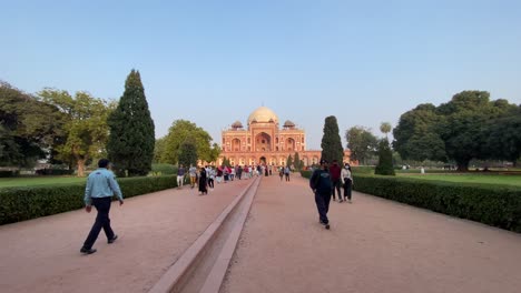 Vintage-retro-effect-filtered-hipster-style-image-of-famous-tourist-Indian-landmark-Humayun's-Tomb