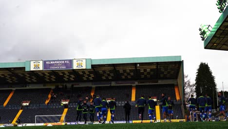 Professional-Soccer-players-warm-up-before-their-game-in-Scotland