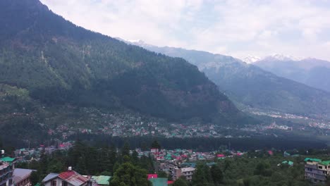 Aerial-view-of-Manali-city-in-India-from-the-Mountain