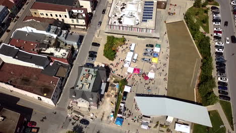 Aerial-view-of-a-street-festival-in-a-small-town-centre