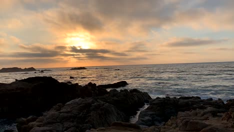 A-time-lapse-video-of-the-sun-setting-on-the-Pacific-coast-of-Carmel,-California