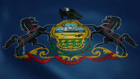 Flag-of-Pennsylvania,-slow-motion-waving