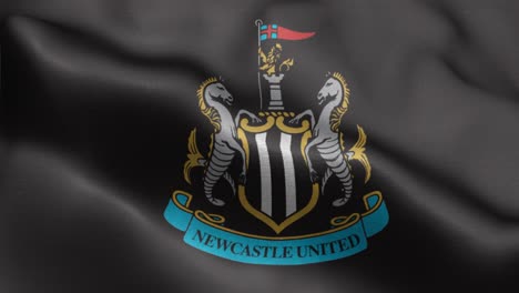 Bucle-Animado-4k-De-Una-Bandera-Ondeante-Del-Equipo-De-Newcastle-De-Fútbol-De-La-Liga-Premier-En-El-Reino-Unido
