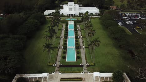 Neigen-Sie-Die-Antenne-Nach-Oben-Der-Laie-Hawaii-LDS-Tempel