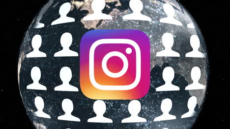 Instagram-Verbundene-Globusprofile-Bewegungsgrafik
