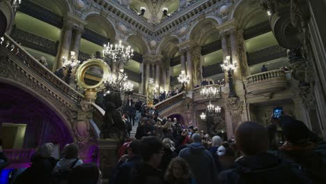 Interior-view-of-the-Grand-Staircase-of-the-Palais-or-Opera-Garnier,-Paris,-France