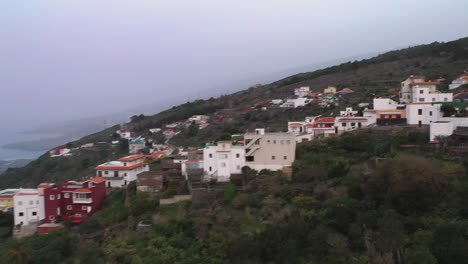 Coastal-town-on-the-mountainous-Atlantic-shore-of-Tenerife,Canary,Spain,foggy-day