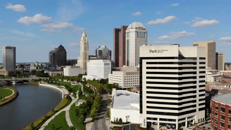 Columbus-Ohio-Skyline---aerial-drone-footage