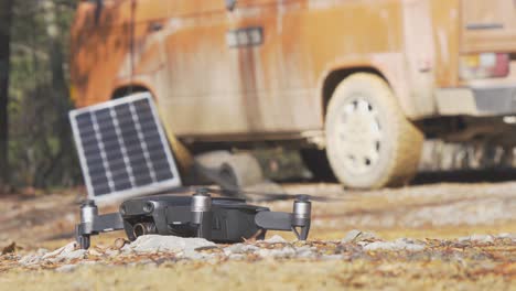 drone-taking-off-campervan-solar-panel-adventure-dji-mavic-air-slow-motion