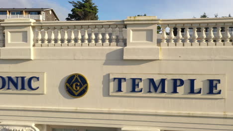 Bandon-Masonic-Temple-Sign-In-The-Old-Town-Of-Oregon-In-United-States