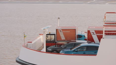 Ferry-Carrying-Vehicles-Across-Water-In-Ameland