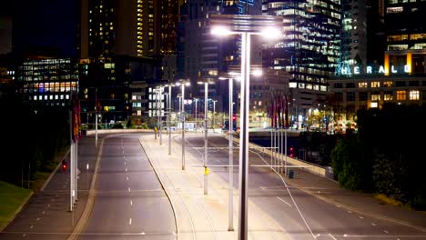 Melbourne-Cbd-Horizonte-Noche-Timelapse