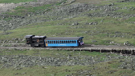 Conway,-New-Hampshire---July-4,-2019:-The-cog-railway-on-Mount-Washington-in-Conway,-New-Hampshire-on-July-4,-2019