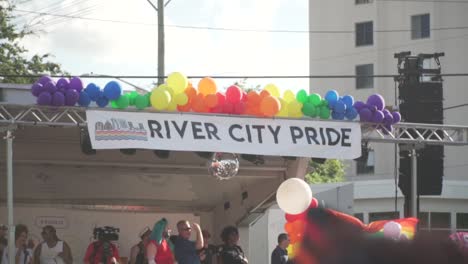River-City-Pride-Parade-Flag-on-Stage-in-Jacksonville,-FL