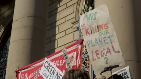 Youth-Climate-Strike-in-Sheffield-City-Centre-2019-in-front-of-the-City-Hall-with-speakers-and-representatives-young-and-students-and-older-adults