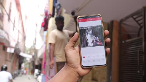 Instalación-De-Cámaras-CCTV-En-Barrios-De-Nueva-Delhi,-India