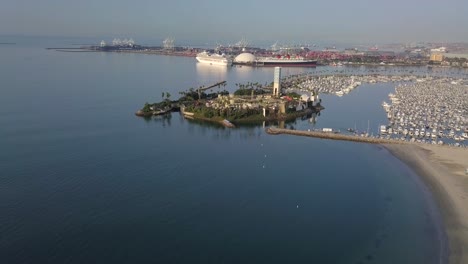 Aerial-view-of-a-Florida-harbor-during-sunset