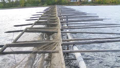 Footbridge-across-the-river-to-catch-the-Lamprey