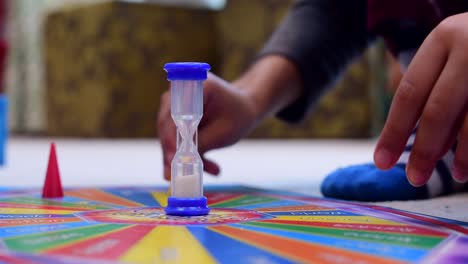 School-age-kids-playing-the-board-game-Articulate---during-school-holidays-in-England