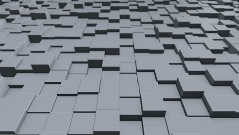 Grey-cube-landscape-growing-in-abstract-manner