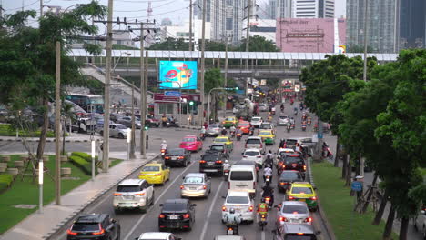 Bangkok,-Tailandia,-Circa:-Atasco-De-Tráfico-En-La-Ciudad-De-Bangkok