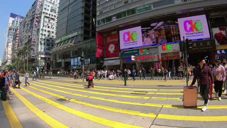 Hong-Kong-China,-circa-:-timelapse-walking-around-Tsim-Sha-Tsui-area-in-Hong-Kong-City