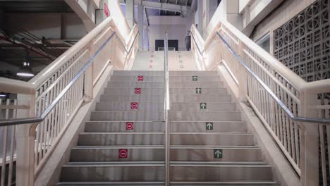 Time-lapse-of-Jakarta-people-walk-downstairs-at-Kebayoran-Station