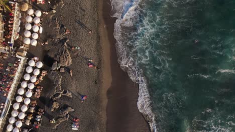 The-Beautiful-Scenery-Of-The-Waves-Crashing-On-The-Shore-in-Indonesia---Aerial-Shot