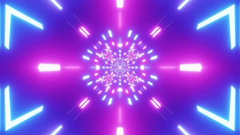 Helle,-Blaue-Und-Rosafarbene-Lichter-Im-Bewegungstunnel,-3D-Grafik-Mit-Warp-Geschwindigkeit