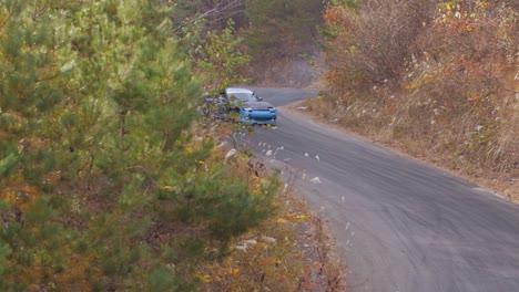 Blue-Nissan-Silvia-S13-Drifting-Slow-Motion-Around-Curves-in-Fukushima