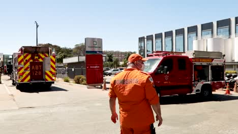 Firefighters-respond-to-a-fire-at-a-COVID-19-treatment-hospital-in-Brasilia,-Brazil