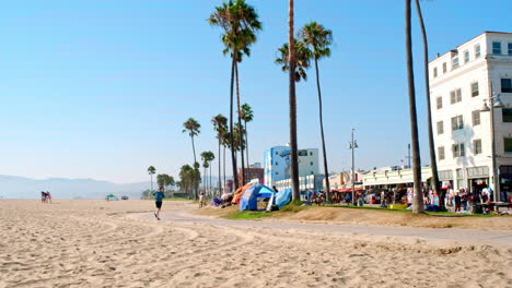 Sun,-Sand-and-Sky--Pedestrians-Enjoying-a-Summer-Day-on-Venice-Boardwalk