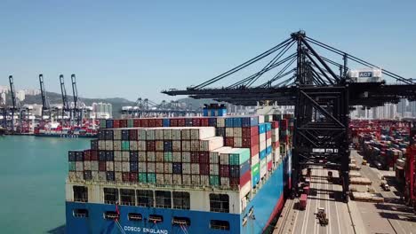 Luftaufnahme-Des-Containerterminals-In-Hongkong