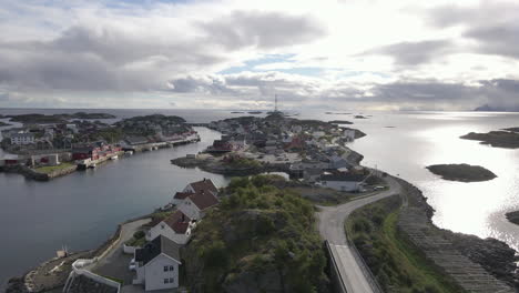 A-beautiful-fishing-village-called-Henningsvaer-in-Lofoten,-Norway