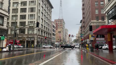 El-Centro-De-Los-ángeles-Durante-La-Tormenta-De-Lluvia