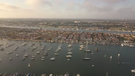 A-flight-over-a-Southern-California-harbour