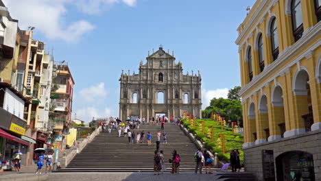Macau-China---Um-Die-Neigung-Der-Ruinen-Von-St